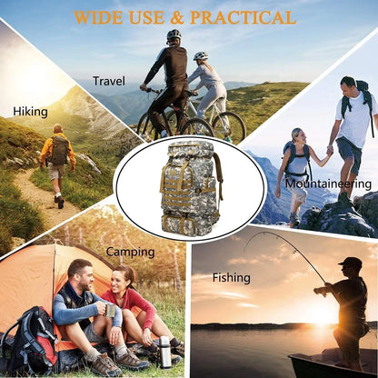 Hiking Backpack Capacity 80L Outdoor Camouflage Rucksack Tartical Hiking Backpack Daypacks Waterproof