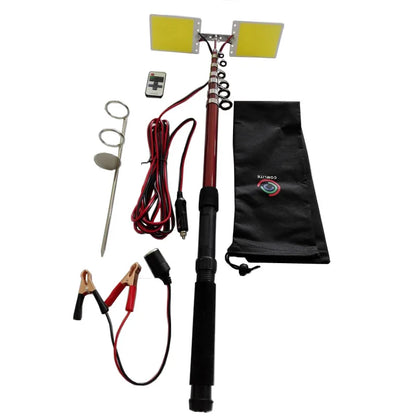 Cob 12V LED Camping Lights with 3.75 Meters Telescopic Fishing Pole Outdoor Lighting