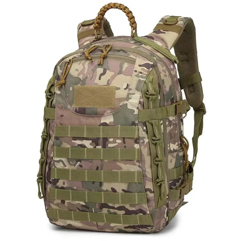 35 litre men's outdoor backpack Waterproof camo camping hiking backpack Large wearable sports bag
