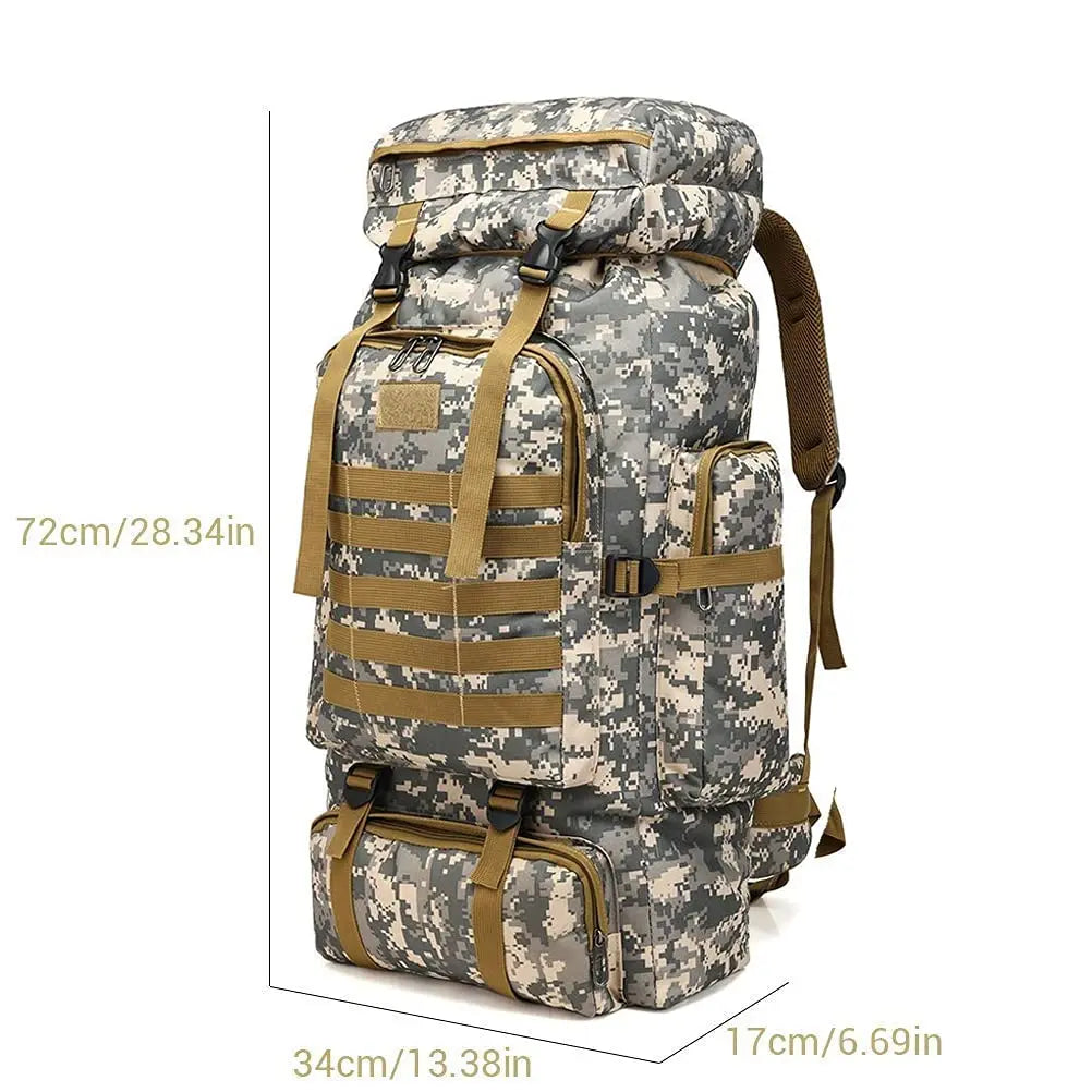 Hiking Backpack Capacity 80L Outdoor Camouflage Rucksack Tartical Hiking Backpack Daypacks Waterproof