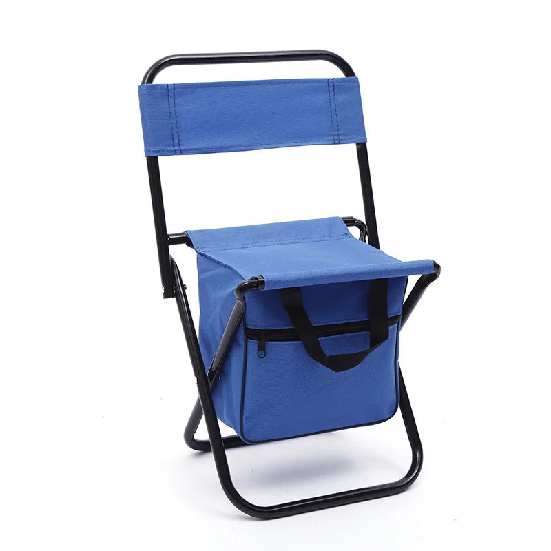 Fishing Stool Detachable Portable Folding Chair Beach Camping Chair with Cooler Bag Backrest Lightweight Outdoor Folding Chair