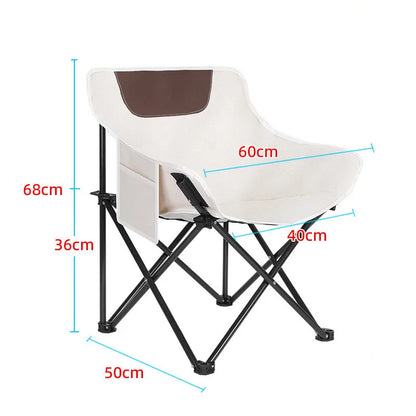 Metal Folding Chair Folding Stools Outdoor Camping Folding Chair Portable Picnic Moon Chair Leisure Beach Chairs