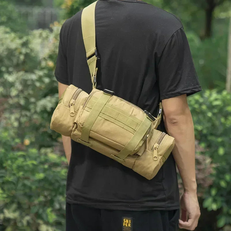 Outdoor mountaineering bag 600D waterproof Oxford shoulder bag camping hiking fishing bag hiking backpack